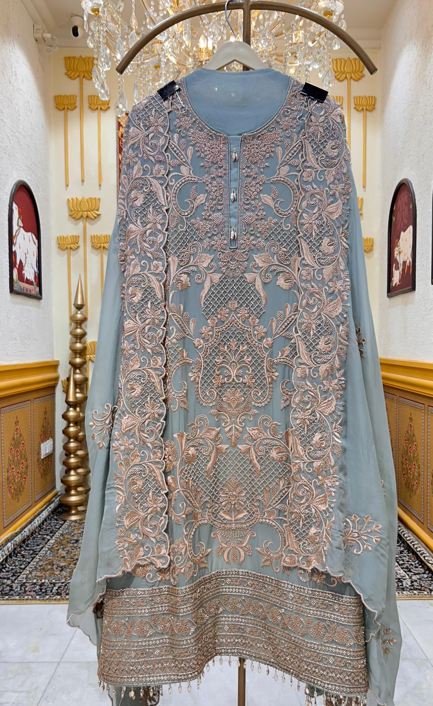 Mehzaar Handcrafted Organza Suit