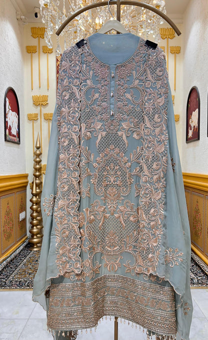 Mehzaar Handcrafted Organza Suit