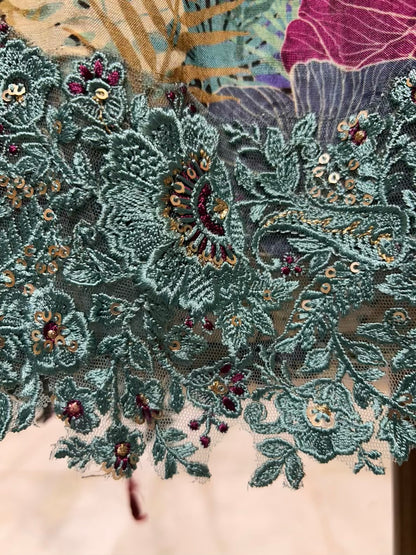 Elara Printed Veil Suit (Blue)