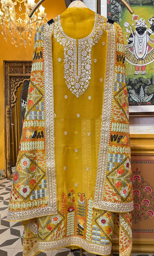 Zuranaya Organza Suit (Yellow)