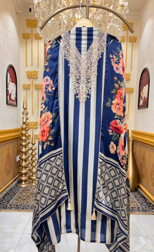 Mehruza Satin Noor Suit (Blue)