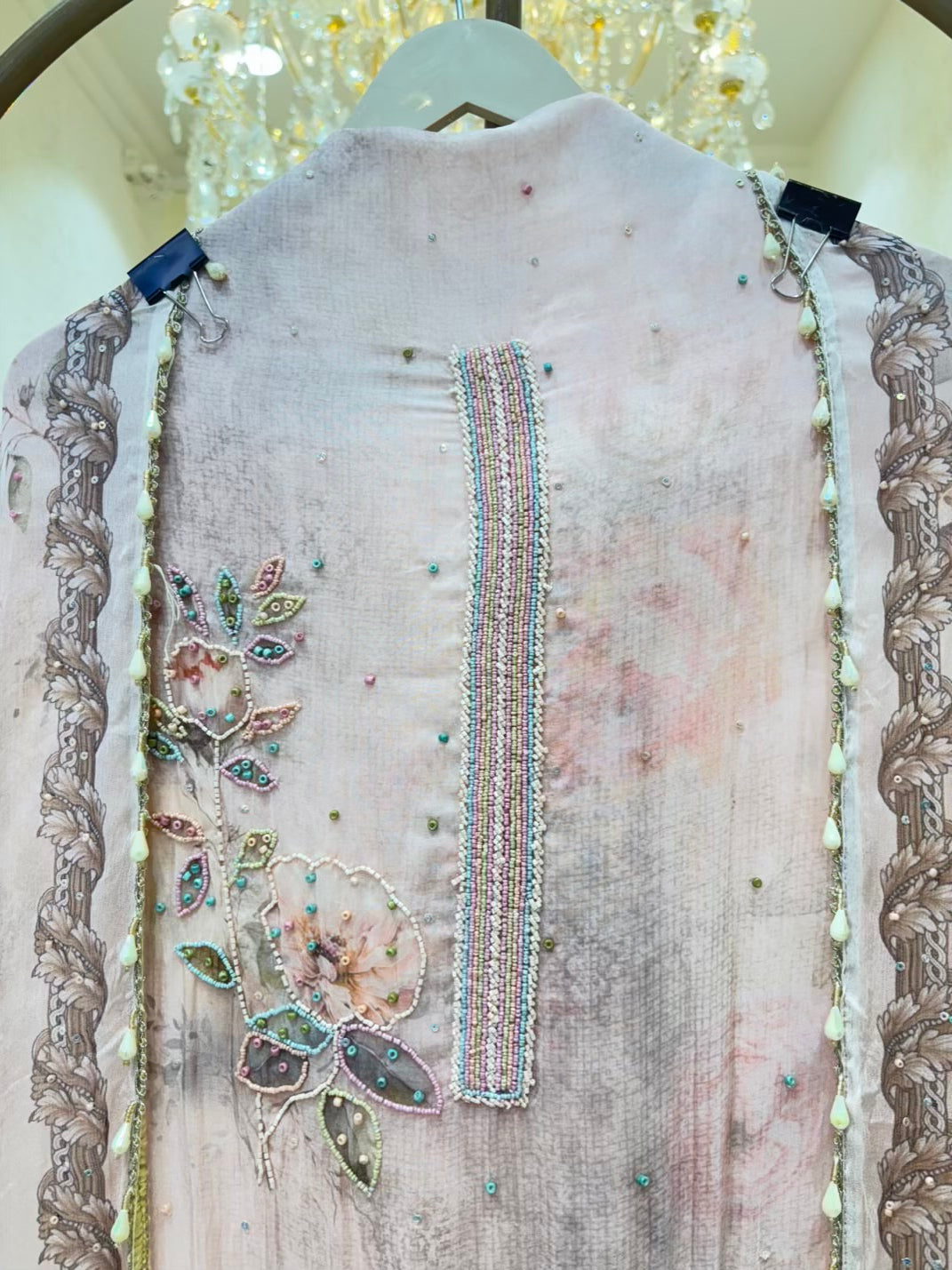 Sia Printed Organza Suit