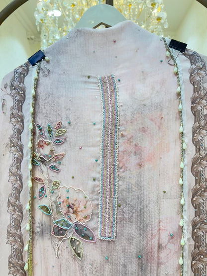 Sia Printed Organza Suit