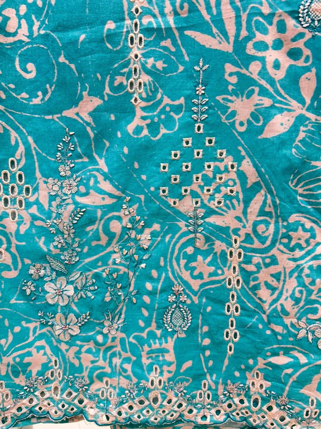 Aafiya Cotton Veil Suit (Blue)