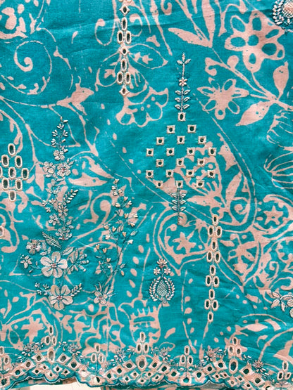 Aafiya Cotton Veil Suit (Blue)