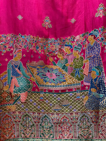 Sarnooré Woven Taj Suit (Magenta)