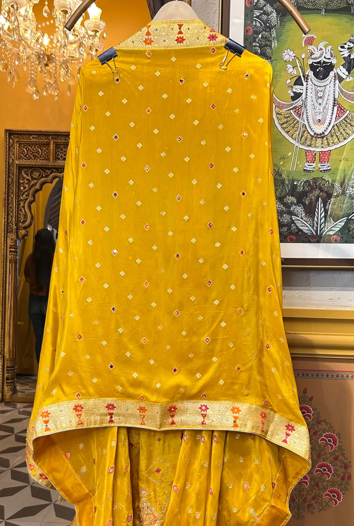 Khwabgah Bandhani Suit (Yellow)