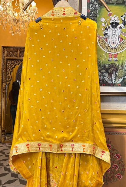 Khwabgah Bandhani Suit (Yellow)