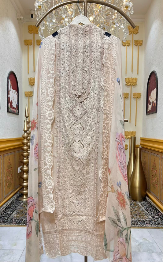 Aabira Lace Noor Suit (Ivory)
