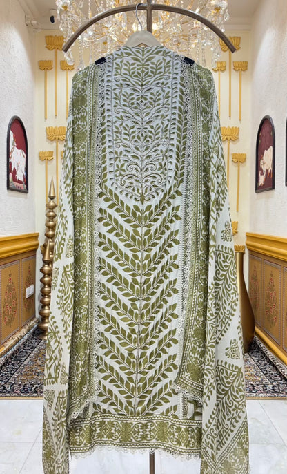 Isha Moti Lace Muslin Suit