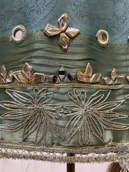 Sarnoor Gota Mirror Suit (Beige & Blue)