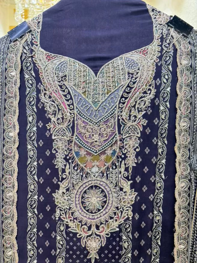 Meira Printed Zari Suit