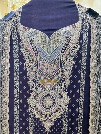Meira Printed Zari Suit