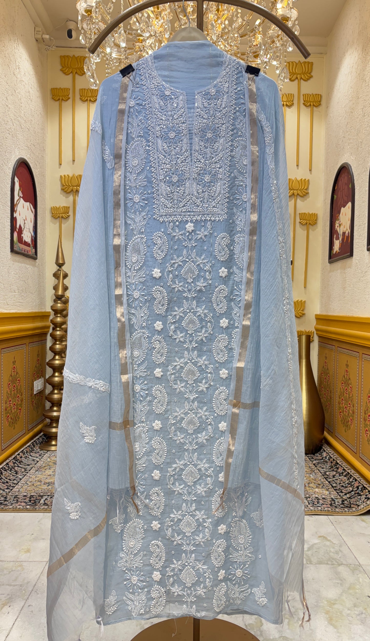Zehvika Handcrafted Chanderi Suit