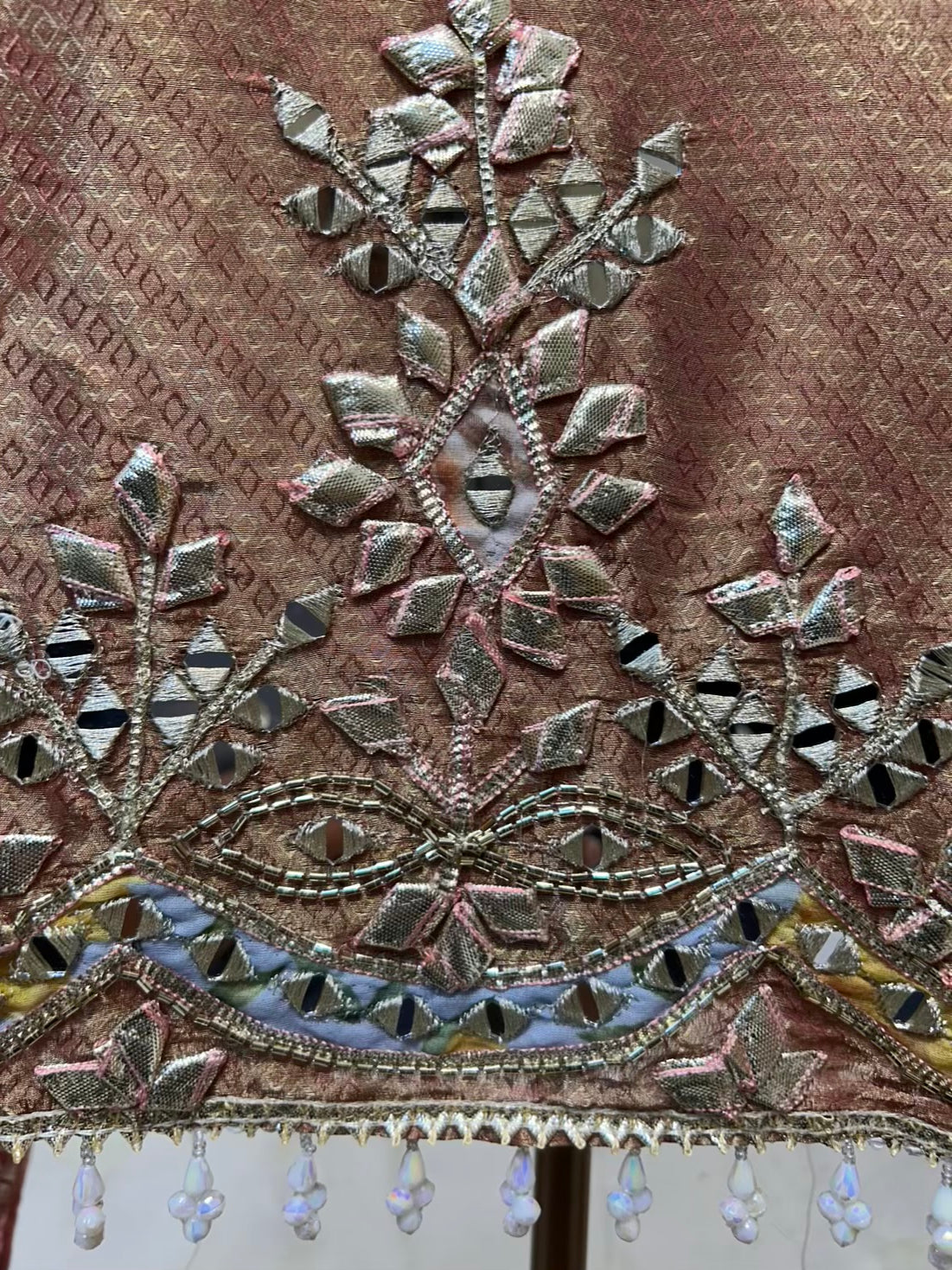 Vasundhara Gota Glow Suit (Brown)