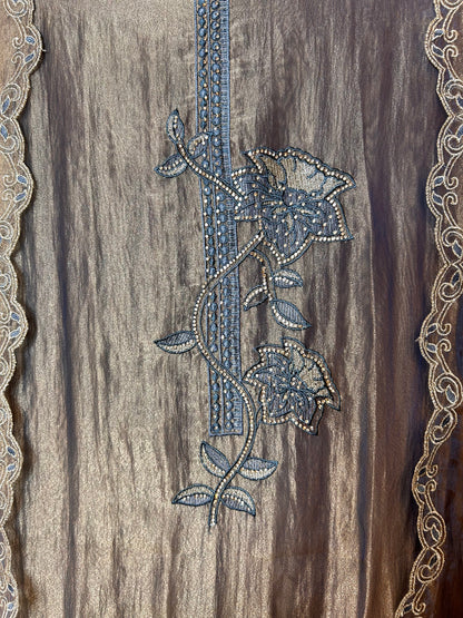 Sifat Shimmer Organza Suit (Blue)