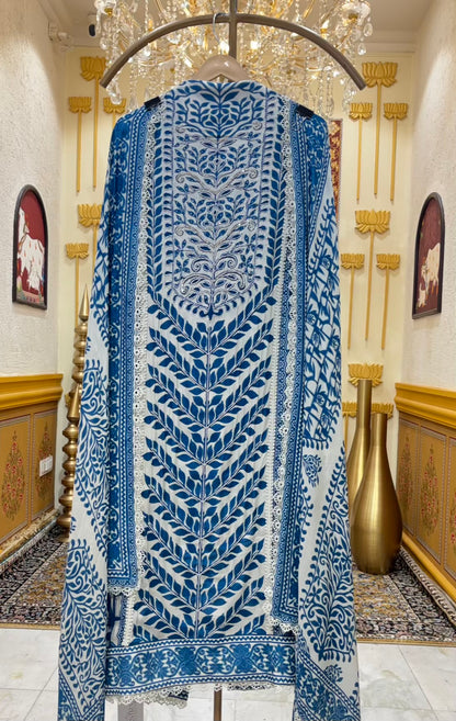 Isha Moti Lace Muslin Suit