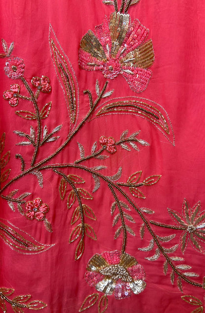 Zewar Organza Suit (Pink)