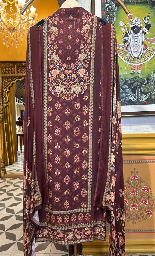 Mahira-é-Pashm Suit (Maroon)