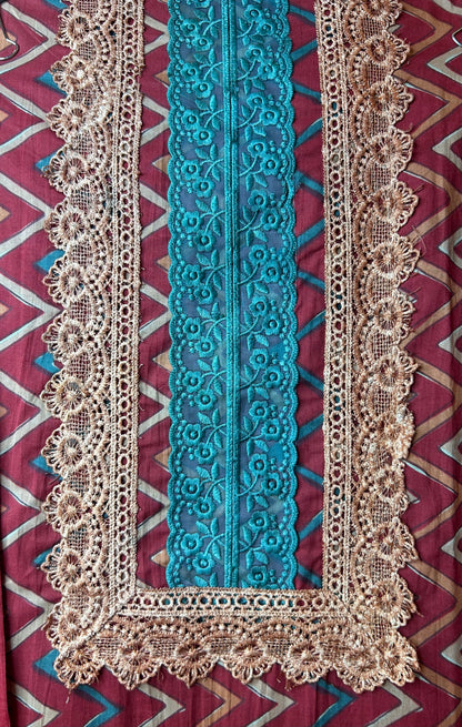 Pehra Cotton Suit (Red)