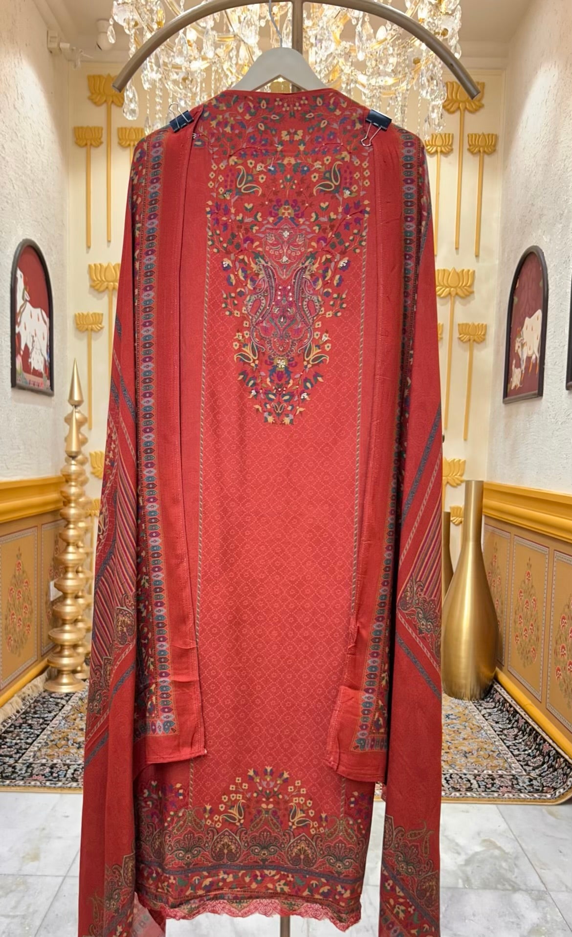 Mehroza Pashmkaar Suit (Red)