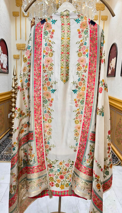 Sahira Katan Banarasi Suit (Ivory)