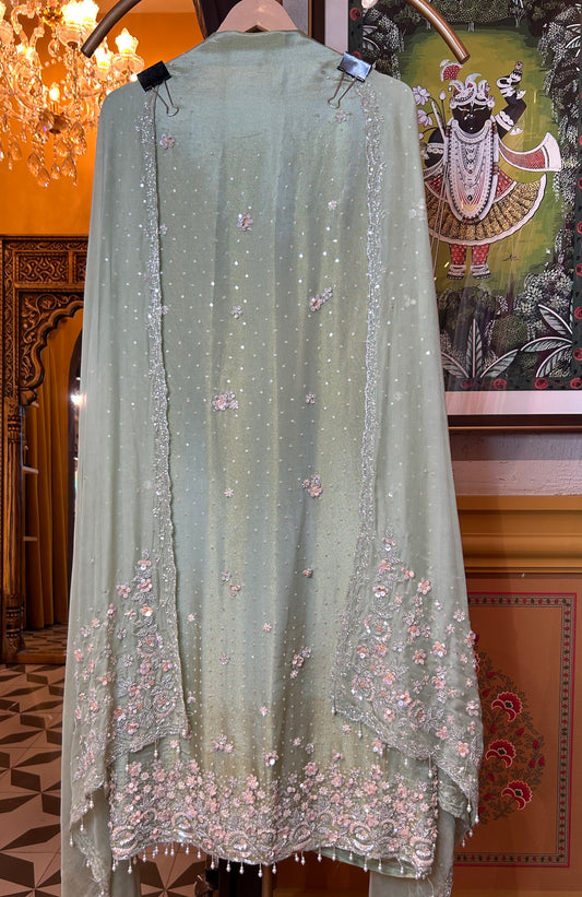 Ishvani Organza Suit (Green)