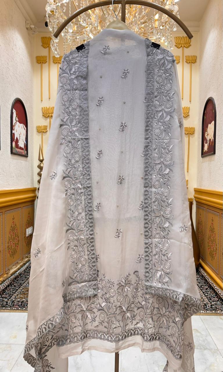 Aevora Pearlthread Organza Suit
