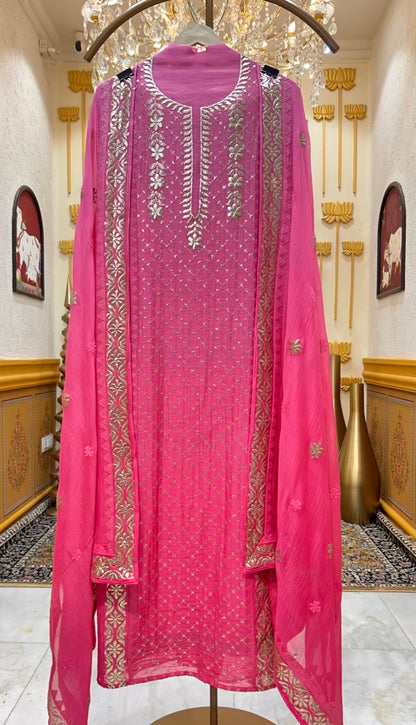 Zoraya Golden Zari Chanderi Suit