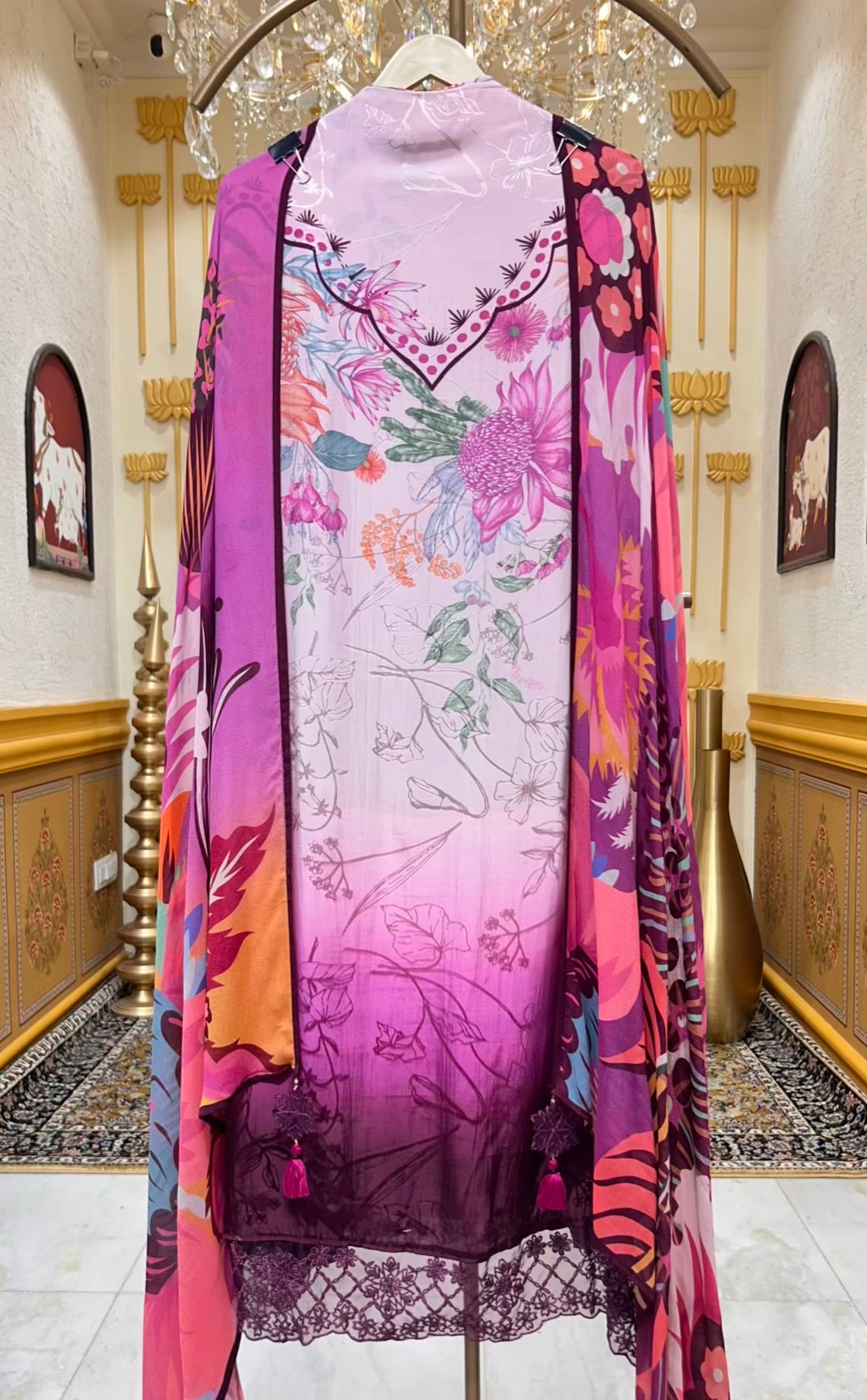 Aafiya Pastel Whisper Suit (Dark Purple)