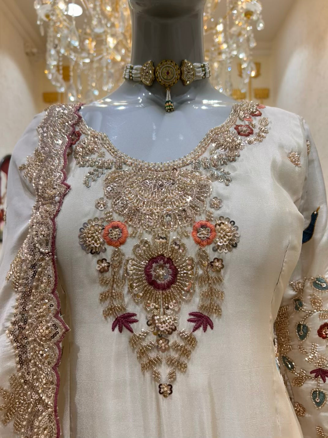 Meher Noor Sharara Set (Ivory)