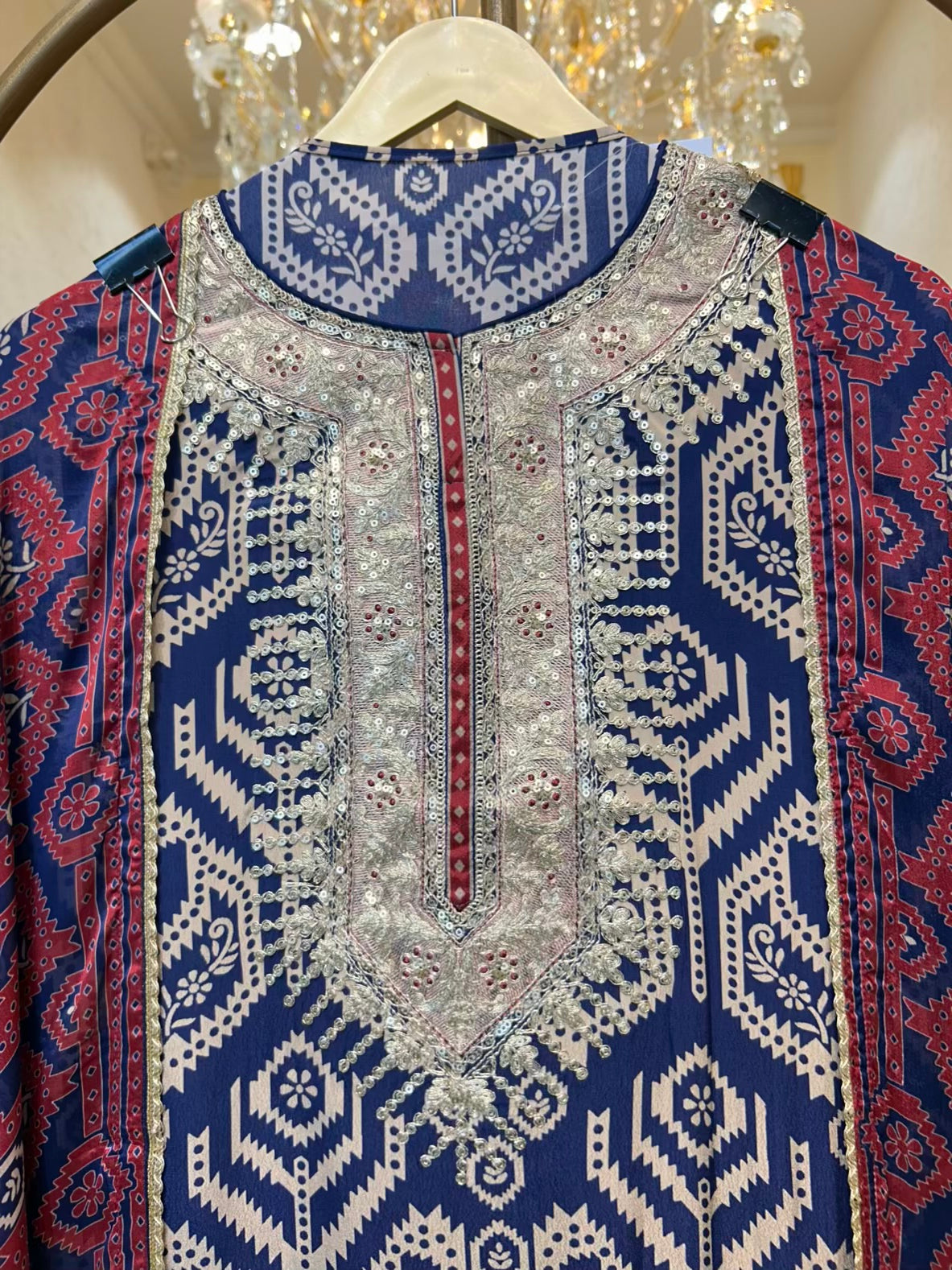 Aavira Sehra Silk Suit (Blue)