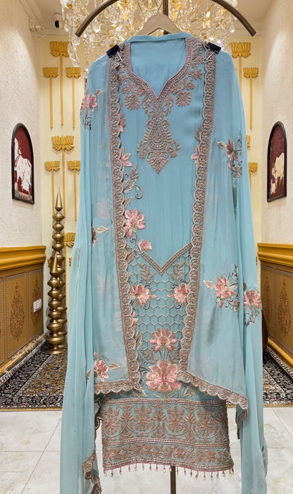 Ruhani Thread Organza Suit