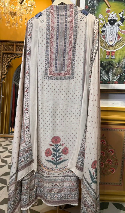 Zaybira Pashmina Suit (Ivory)