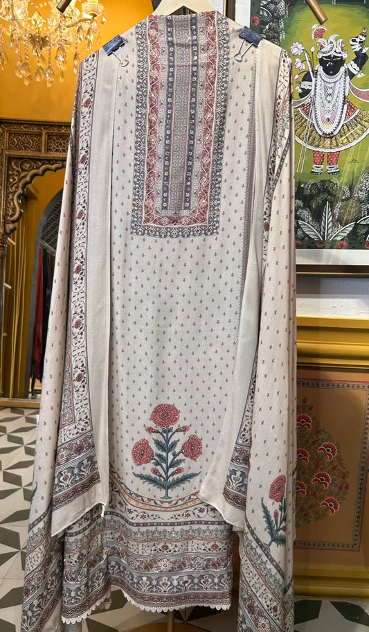 Zaybira Pashmina Suit (Ivory)