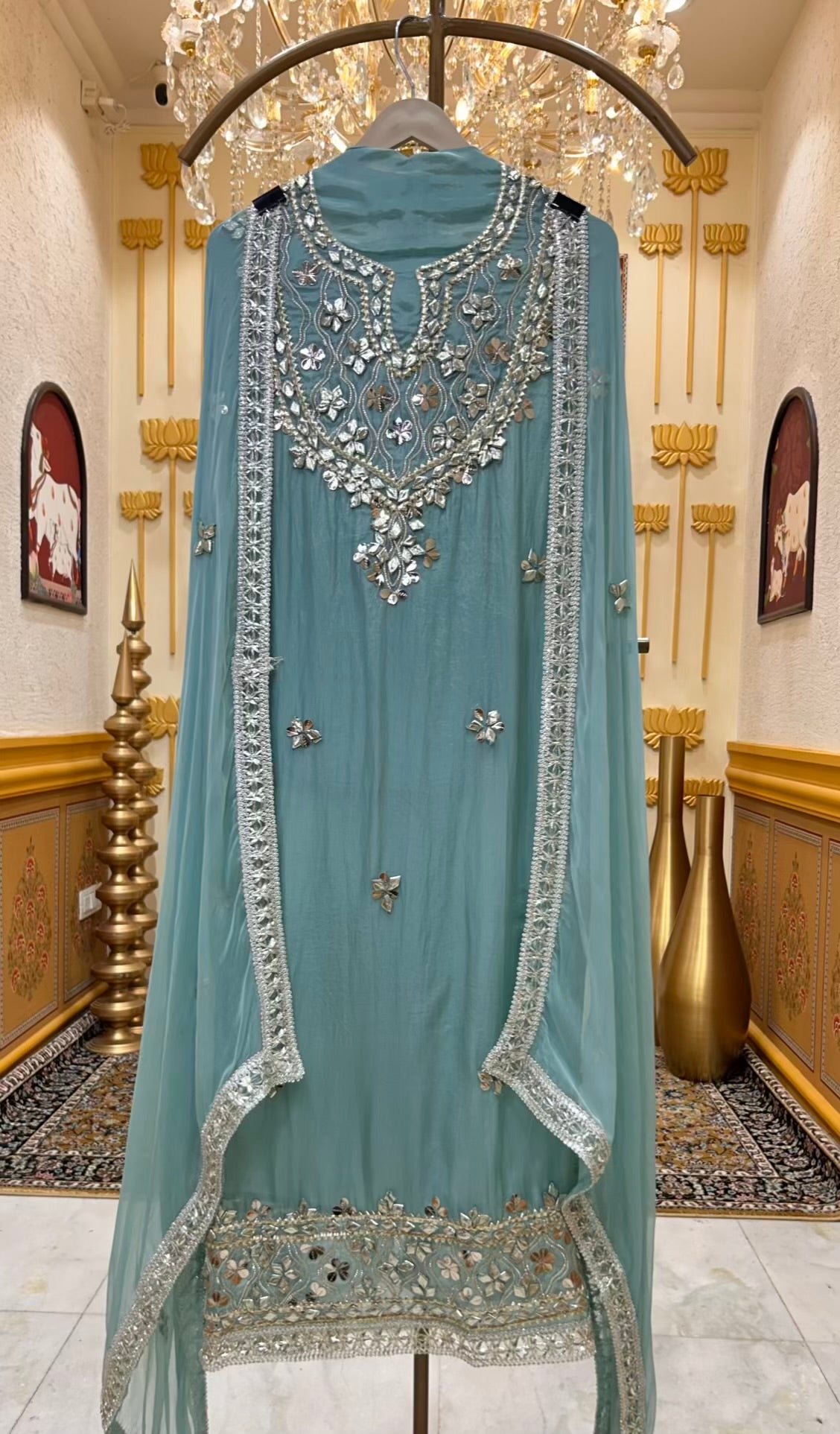 Eshira Gota Charm Suit (Sea Green)