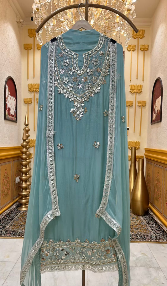 Eshira Gota Charm Suit (Sea Green)