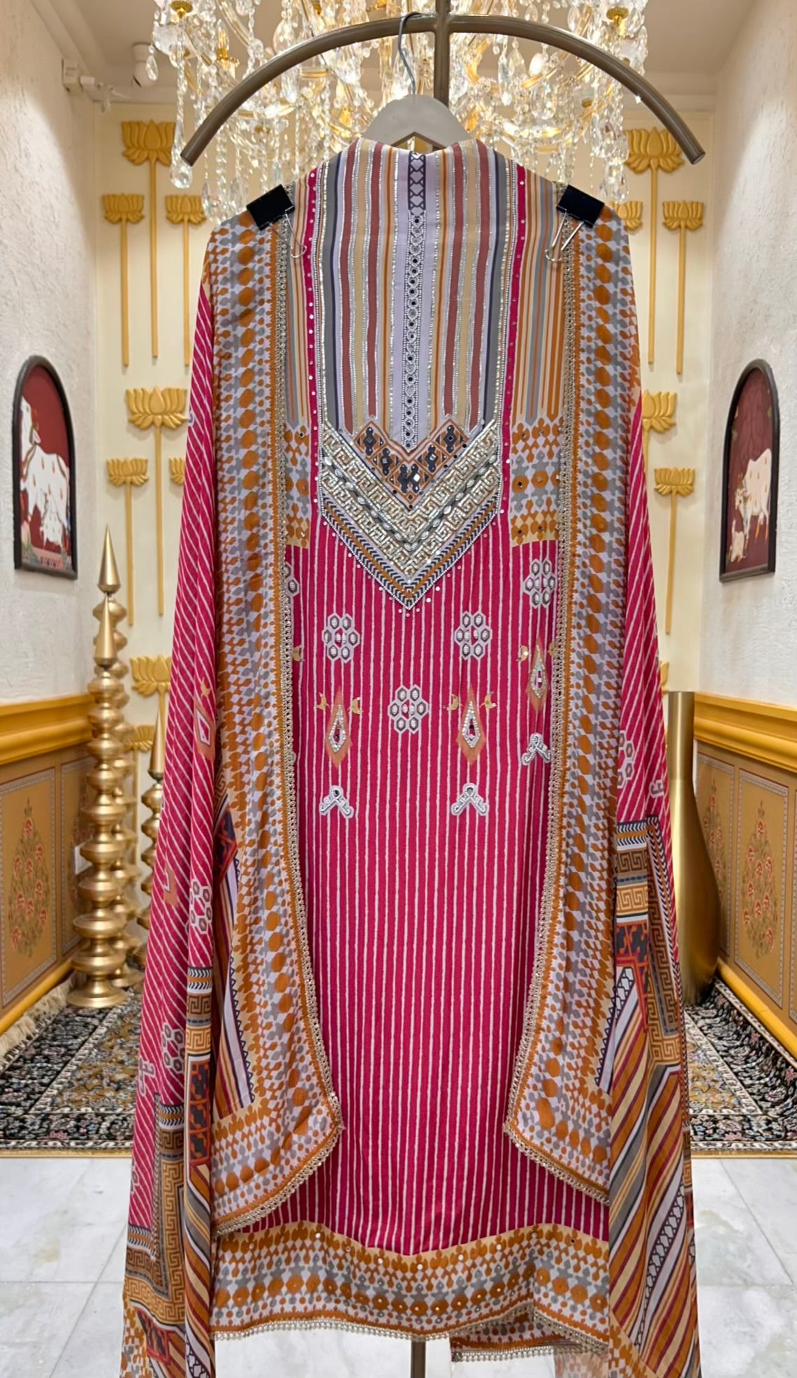 Zarmina Gota Pearl Suit (Rust)