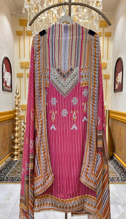 Zarmina Gota Pearl Suit (Rust)