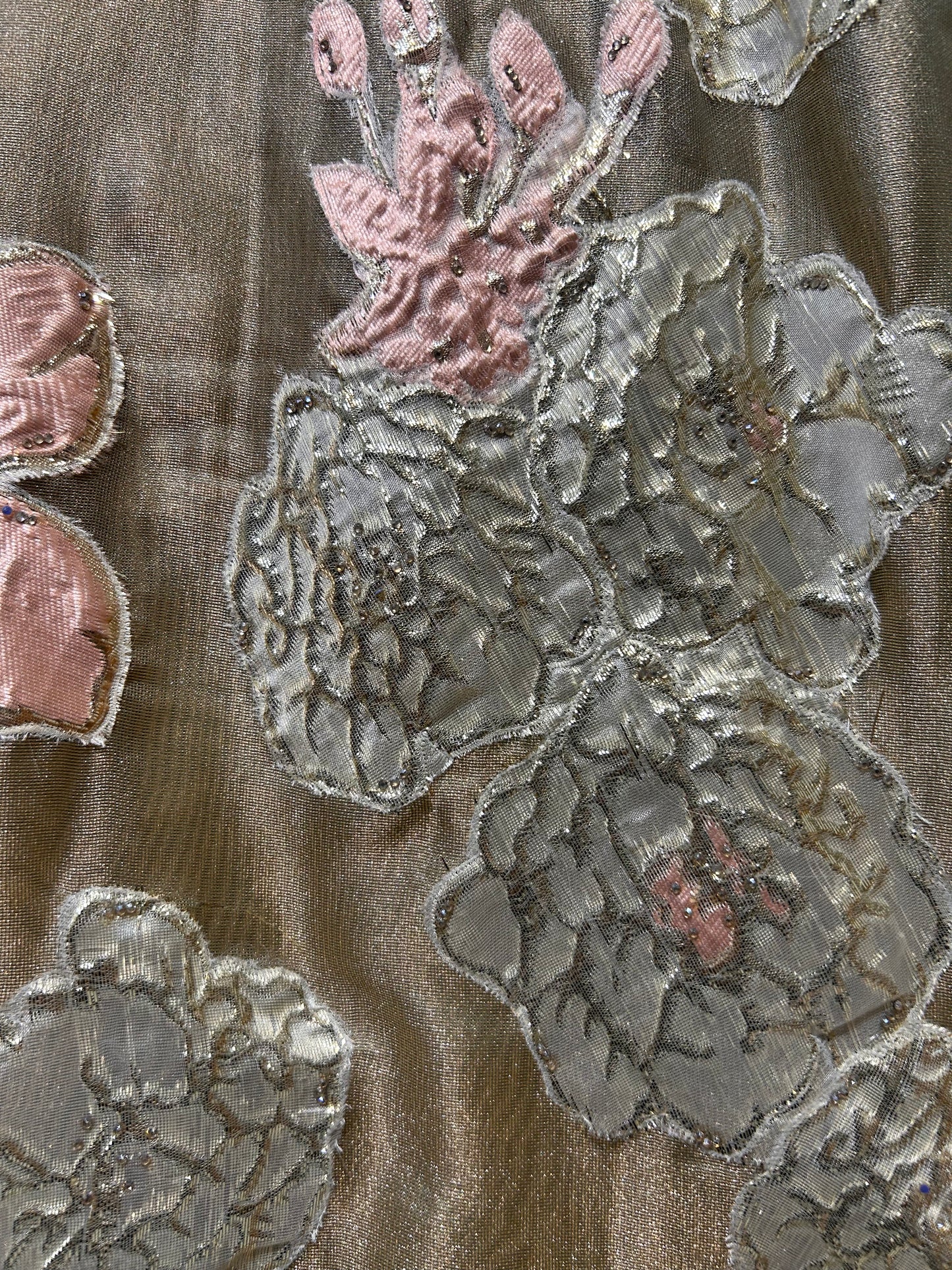 Satin Patra Kinari Suit (Beige)