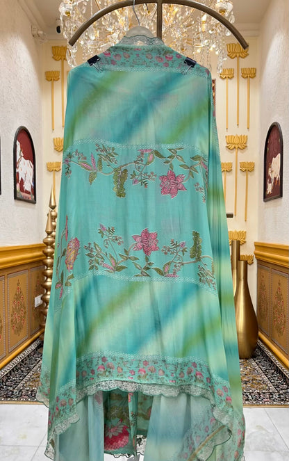 Zehna Pastel Bloom Suit (Green)
