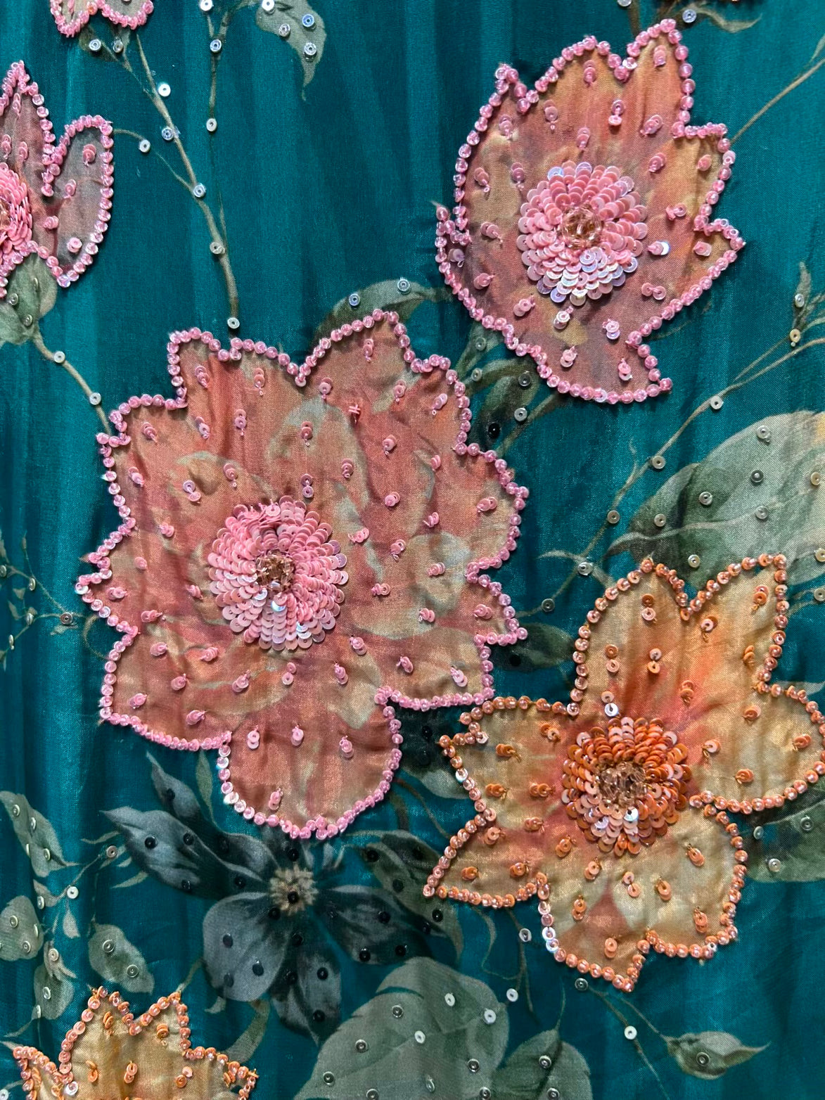 Mehira Sequin Bloom Suit (Peacock Green)