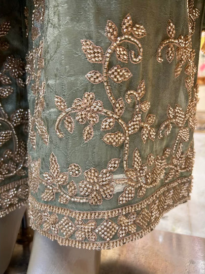 Ruhmehar Pakistani Silk Élan Set (Sea Green)