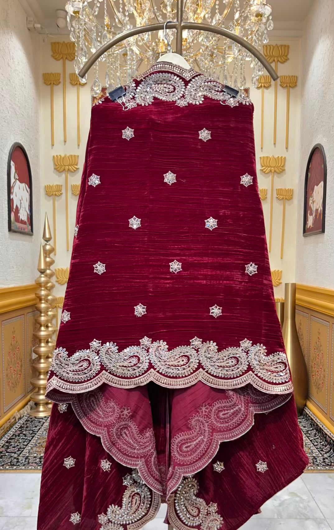 Zayrah Velvet Suit (Maroon)