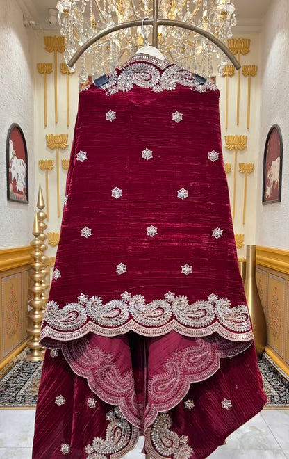 Zayrah Velvet Suit (Maroon)