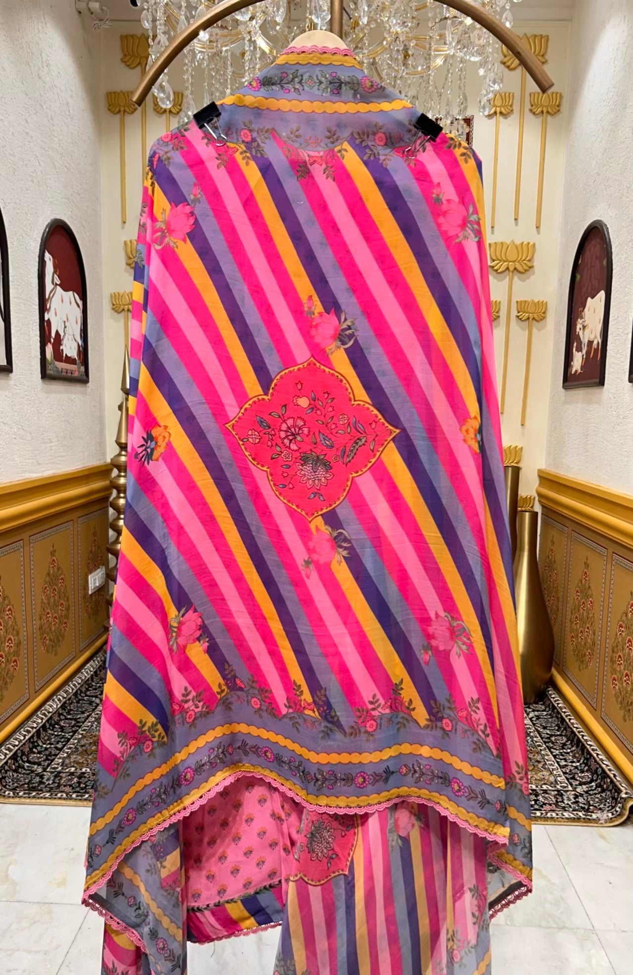 Nayra Resham Veil Suit (Pink)