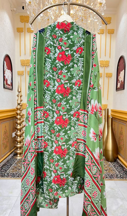 Meheriya Print Veil Suit (Green)