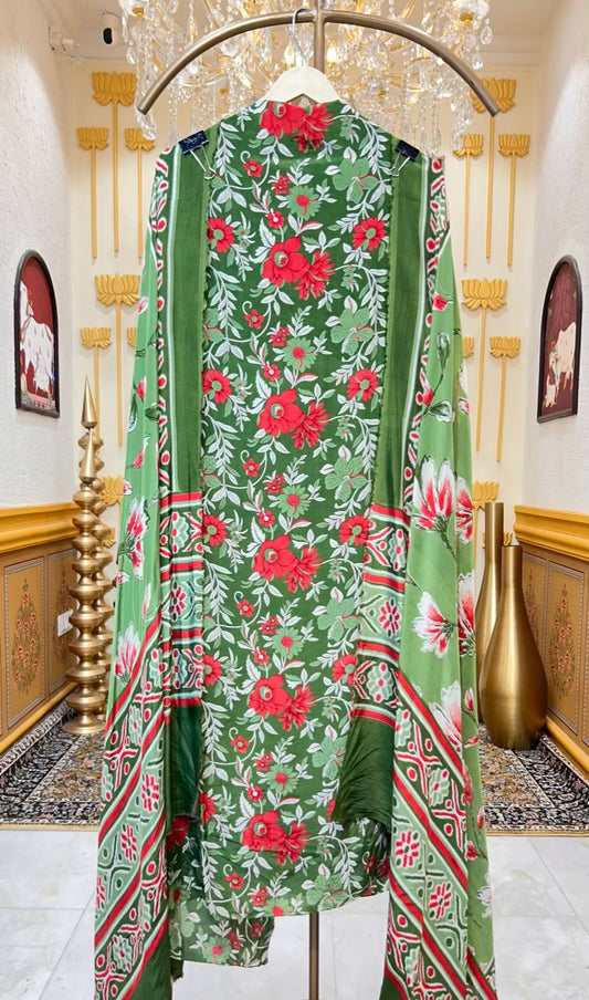 Meheriya Print Veil Suit (Green)