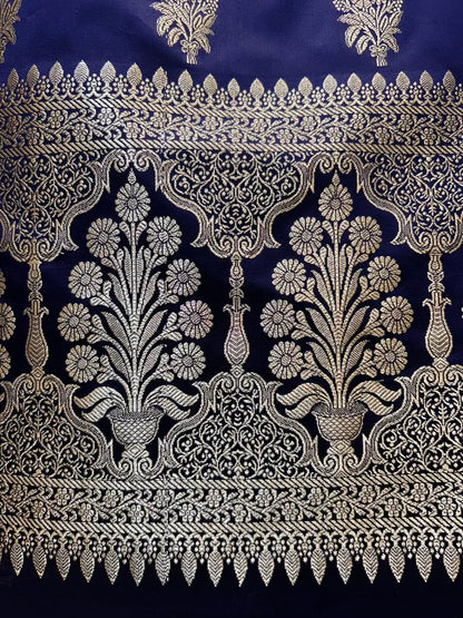 Ruhzini Silk Weave Suit (Navy Blue)