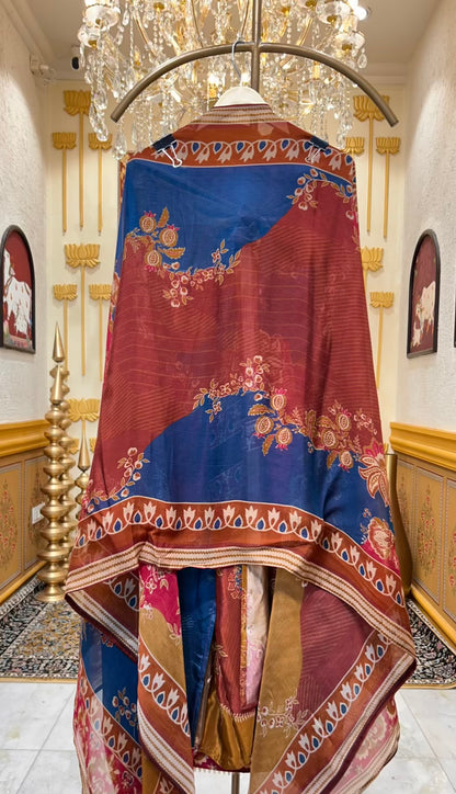 Zayleena Silk Veil Suit (Maroon)